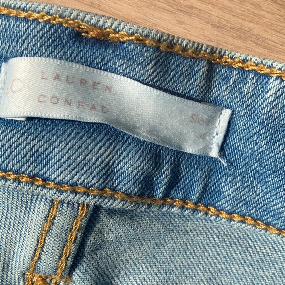 LC Lauren Conrad super high rise cut off distressed denim short 4 - Picture 9 of 17